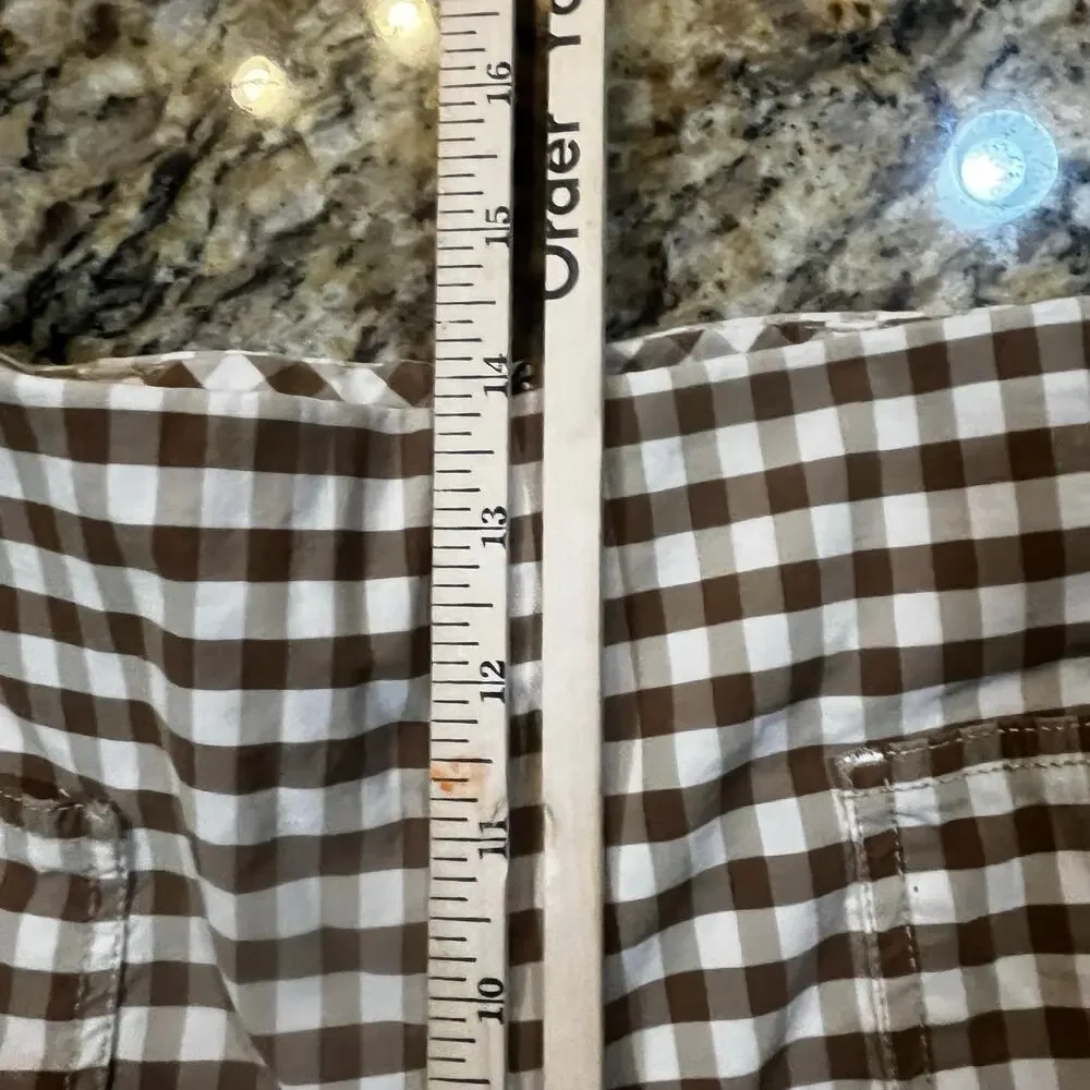 Maeve The Colette Pants 32 Gingham Brown Ruffle Hem Cropped Wide Leg Cottagecore - Picture 6 of 8